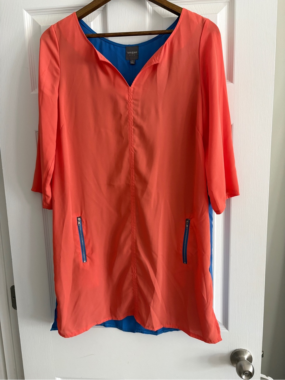 Umgee Coral Tunic with Blue Accents